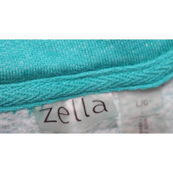 Zella - sz L - Women's Essential Full Zip Hoodie in Sea Green - Cotton Fleece - Picture 7 of 10